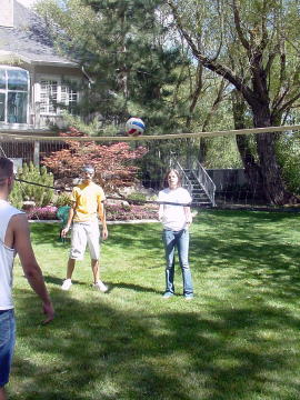 Haslam kids balance the Volleyball