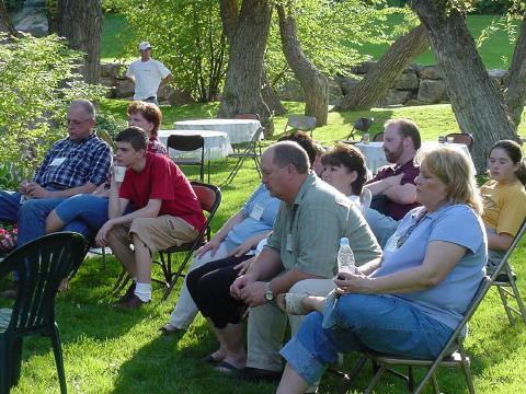 Family listens to the Program