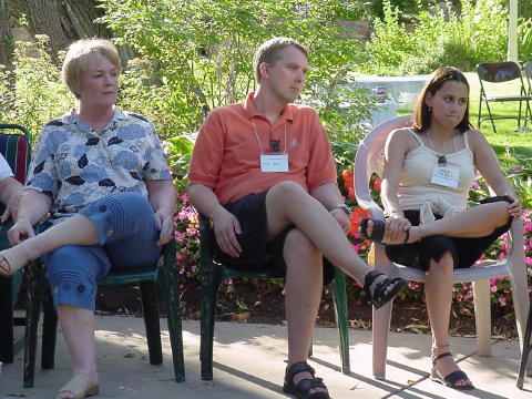 Alice with son Bryan and new daughter-in-law Tina
